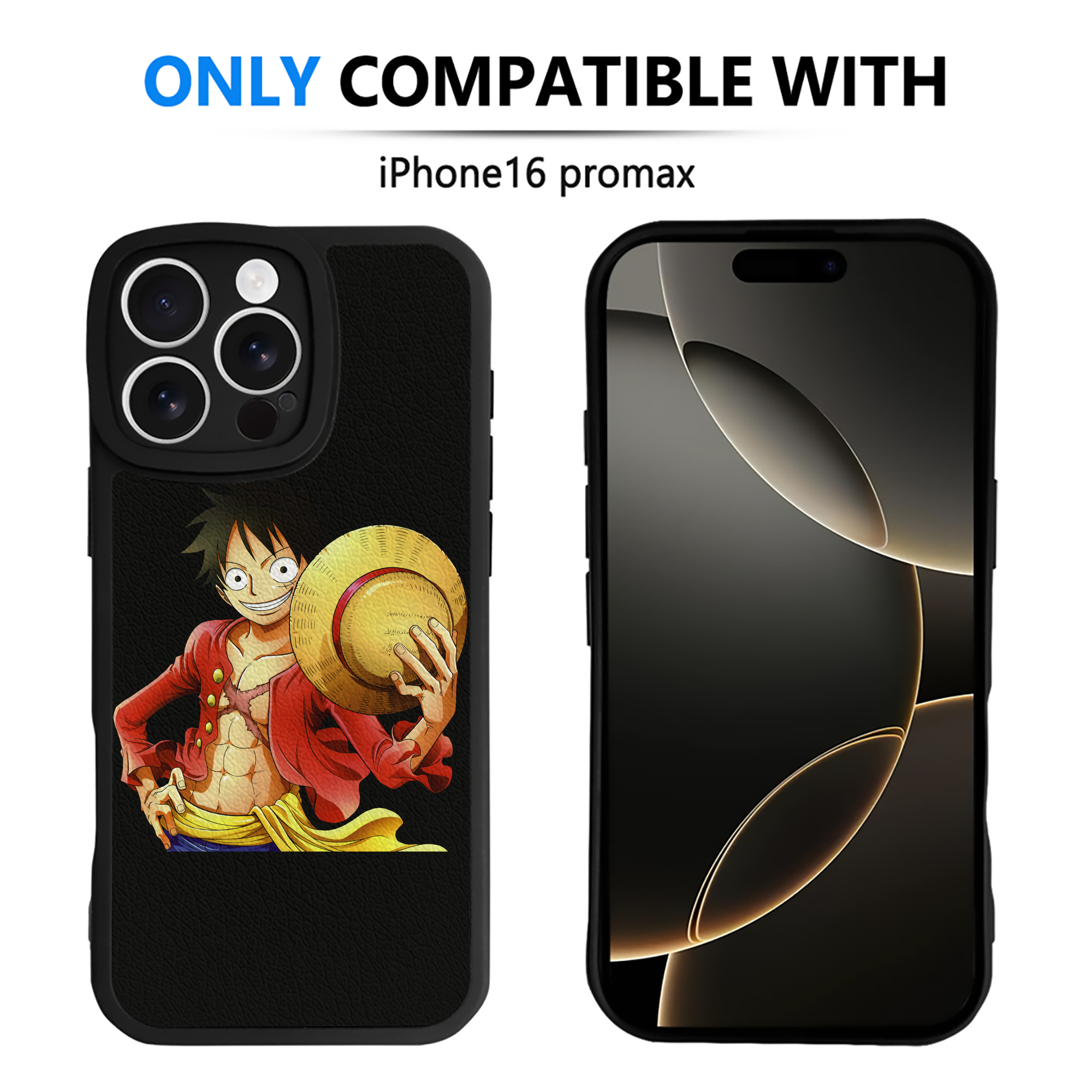 （画像用） ワンピース モンキー・D・ルフィ ONE PIECE Monkey D. Luffy 【iPhone 16シリーズ対応】シリコンスマホケース（レザー調） 材質：シリコン